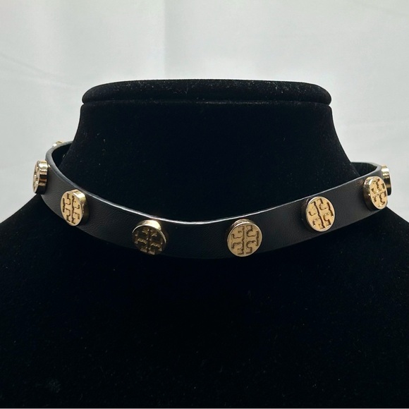 Tory Burch Jewelry - Tory Burch Black Choker with Gold Medallions